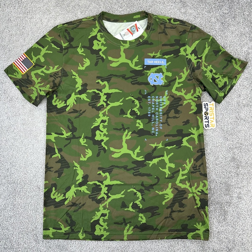 North Carolina Tar Heels Shirt Mens Medium Camo Nike Military Appreciation UNC